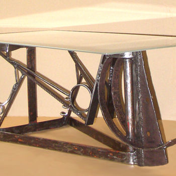 Design intitulée "Table "DESIGN" en a…" par Jean-Luc Lacroix (JL LACROIX), Œuvre d'art originale, Meuble