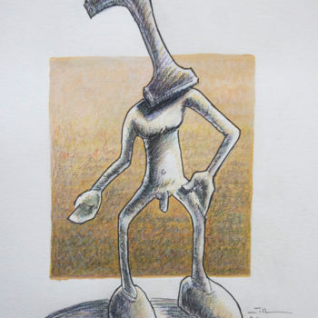 Dessin intitulée "pomme de pin" par Jean-Luc Lacroix (JL LACROIX), Œuvre d'art originale, Autre