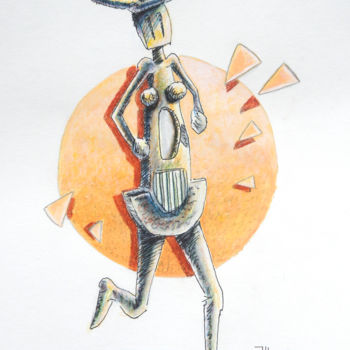 Rysunek zatytułowany „Maratone” autorstwa Jean-Luc Lacroix (JL LACROIX), Oryginalna praca, Pastel