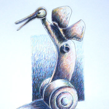 Рисунок под названием "PARÉ" - Jean-Luc Lacroix (JL LACROIX), Подлинное произведение искусства, Карандаш
