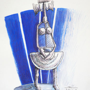 Desenho intitulada "PELGA" por Jean-Luc Lacroix (JL LACROIX), Obras de arte originais, Lápis