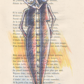 Desenho intitulada "Schwep's, étude" por Jean-Luc Lacroix (JL LACROIX), Obras de arte originais, Conté