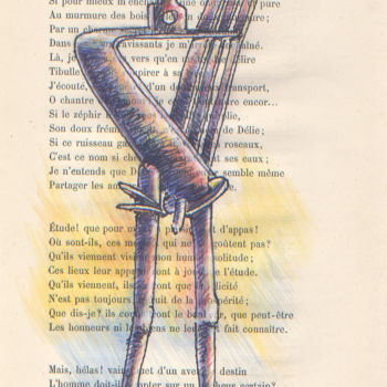 제목이 "RIOR, étude"인 그림 Jean-Luc Lacroix (JL LACROIX)로, 원작, 잉크
