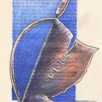 Dibujo titulada "Icarus, étude" por Jean-Luc Lacroix (JL LACROIX), Obra de arte original, Tinta