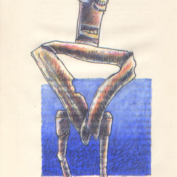 图画 标题为“Mali, étude” 由Jean-Luc Lacroix (JL LACROIX), 原创艺术品, 墨