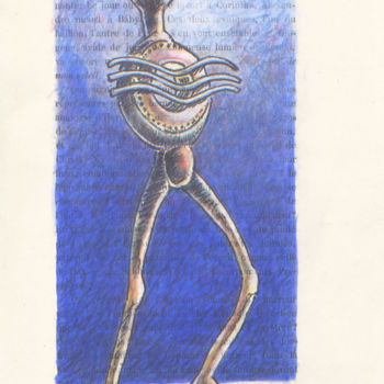 Dessin intitulée "l'oblitérée, étude" par Jean-Luc Lacroix (JL LACROIX), Œuvre d'art originale, Encre