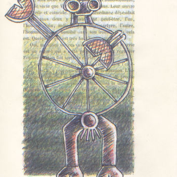 「La vache, étude」というタイトルの描画 Jean-Luc Lacroix (JL LACROIX)によって, オリジナルのアートワーク, インク