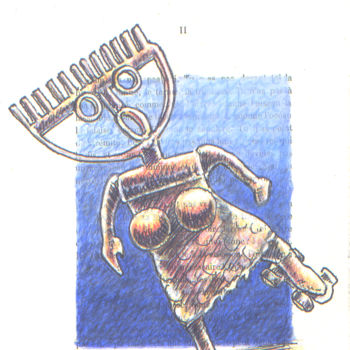 Desenho intitulada "La Gamelle" por Jean-Luc Lacroix (JL LACROIX), Obras de arte originais, Tinta
