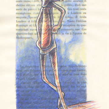 Dibujo titulada "Séraphin, étude" por Jean-Luc Lacroix (JL LACROIX), Obra de arte original, Tinta