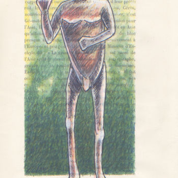 Zeichnungen mit dem Titel "Yes !, étude" von Jean-Luc Lacroix (JL LACROIX), Original-Kunstwerk, Tinte