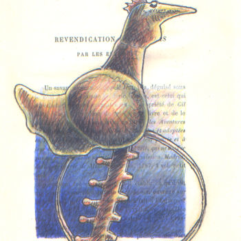 图画 标题为“Ma poule, étude” 由Jean-Luc Lacroix (JL LACROIX), 原创艺术品, 墨