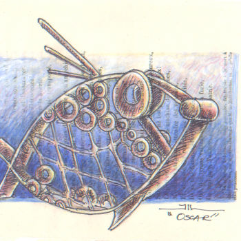 Dibujo titulada "OSCAR" por Jean-Luc Lacroix (JL LACROIX), Obra de arte original, Tinta