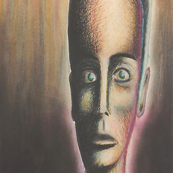 Pittura intitolato "Humanoide 2" da Jean-Luc Lacroix (JL LACROIX), Opera d'arte originale, Pastello