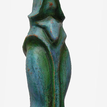 Skulptur mit dem Titel "Chat TOTEM" von Jean-Luc Lacroix (JL LACROIX), Original-Kunstwerk, Terra cotta