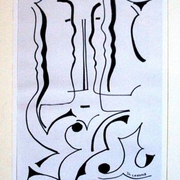 Disegno intitolato "dessin: étude pour…" da Jean-Luc Lafond, Opera d'arte originale