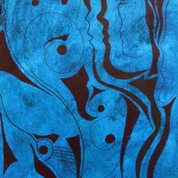 Peinture intitulée "rêve de jazz" par Jean-Luc Lafond, Œuvre d'art originale, Huile