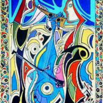 Peinture intitulée "duo jazz" par Jean-Luc Lafond, Œuvre d'art originale, Huile