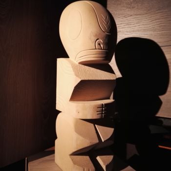 Sculpture intitulée "Tiki Polynésien" par Jean Luc Latour, Œuvre d'art originale, Pierre