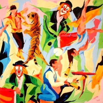 Pintura titulada "479 Cirque Pinder" por Jean-Luc Lopez, Obra de arte original, Acrílico Montado en Bastidor de camilla de m…