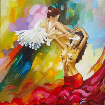 Painting titled "Danseuses - Carmen…" by Jean Luc Marès, Original Artwork, Acrylic