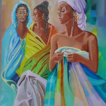 Schilderij getiteld "Beautés africaines" door Jean Luc Marès, Origineel Kunstwerk, Acryl