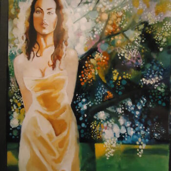 Painting titled "Mona la belle" by Jean Luc Marès, Original Artwork, Oil