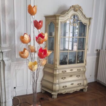 设计 标题为“Lampadaire 12 tulip…” 由Jean Luc Masini, 原创艺术品, 泛光灯