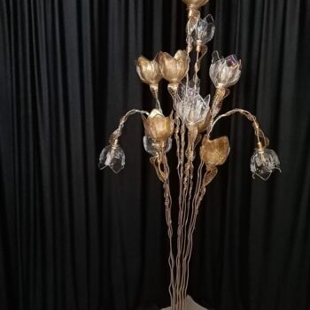 Design intitulée "Lampadaire 14 tulip…" par Jean Luc Masini, Œuvre d'art originale, Luminaire