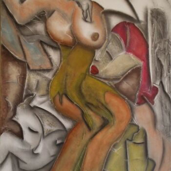 Malerei mit dem Titel "DE L AMOUR 02" von Jean Luc Masini, Original-Kunstwerk, Öl
