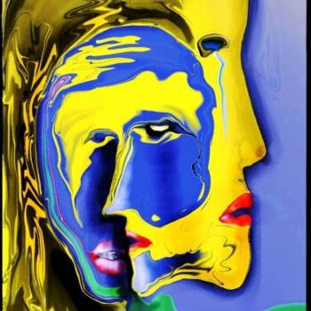 Digitale Kunst getiteld "DOUBLE FACE" door Jean Luc Masini, Origineel Kunstwerk