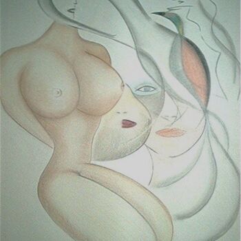 Drawing titled "DECOUVERTE 02" by Jean Luc Masini, Original Artwork