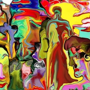 Artes digitais intitulada "ENCORE DES VISAGES!…" por Jean Luc Masini, Obras de arte originais