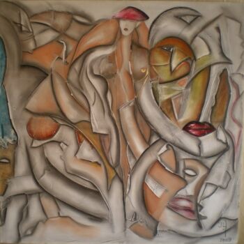 Painting titled "DOMINANTE" by Jean Luc Masini, Original Artwork, Oil