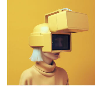 Digitale Kunst getiteld "Pola-Droïd 2" door Jean Luc Michon, Origineel Kunstwerk, AI gegenereerde afbeelding Gemonteerd op P…