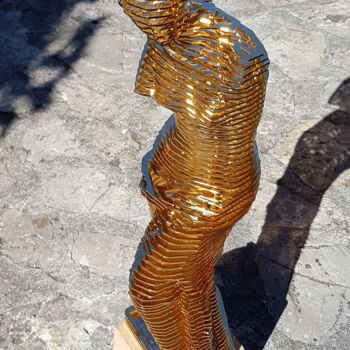 Sculpture titled "Golden Venus" by Jean-Luc Negro, Original Artwork, Metals