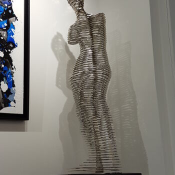 Скульптура под названием "Chromium Venus" - Jean-Luc Negro, Подлинное произведение искусства, Металлы
