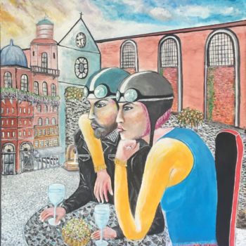 Peinture intitulée "Piazzaline" par Jean Luc Onré, Œuvre d'art originale, Acrylique Monté sur Châssis en bois