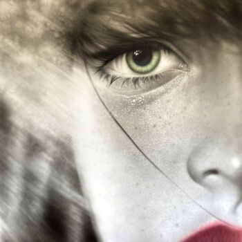 Картина под названием "Eyes" - Jean-Luc Panek, Подлинное произведение искусства, Аэрограф