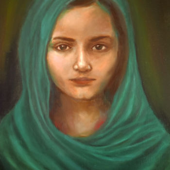 Painting titled "jeune-afghane.jpg" by Jean-Luc Pavaut "Yaakov", Original Artwork, Oil