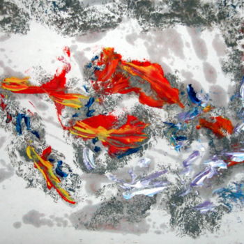 Malerei mit dem Titel "Tâches Orangées.jpg" von Jean-Luc Perrault, Original-Kunstwerk