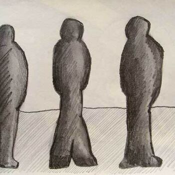Disegno intitolato "silhouettes.jpg" da Jean-Luc Portet, Opera d'arte originale