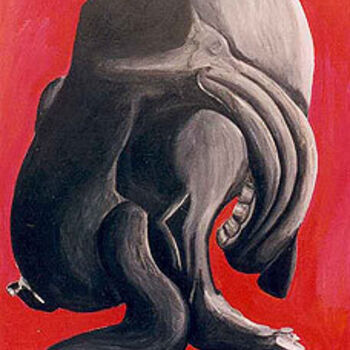 Pintura intitulada "racine-humaine" por Jean-Luc Portet, Obras de arte originais