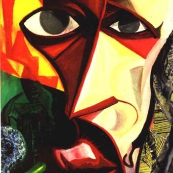 Pittura intitolato "visage-96.jpg" da Jean-Luc Portet, Opera d'arte originale