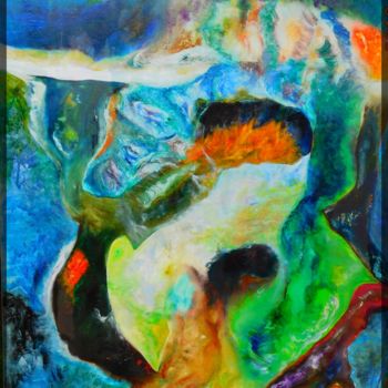 Painting titled "Fusion" by Jean-Luc Sert, Original Artwork, Oil