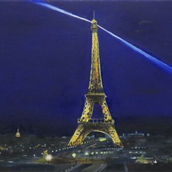 Peinture intitulée "Le phare de Paris" par Jean-Luc Tranchand, Œuvre d'art originale, Huile