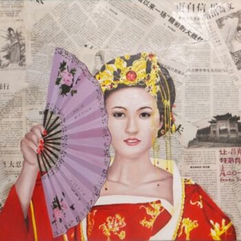 Painting titled "CHINOISE A L'EVENTA…" by Jean-Luc Tranchand, Original Artwork, Oil