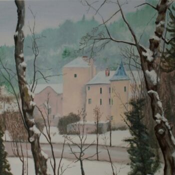 Pittura intitolato "PAYSAGE d'HIVER" da Jean-Luc Tranchand, Opera d'arte originale, Olio