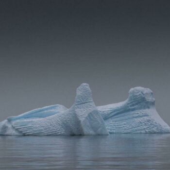 Photography titled "Iceberg en péninsul…" by Jean-Marc Blache, Original Artwork, Digital Photography Mounted on Aluminium