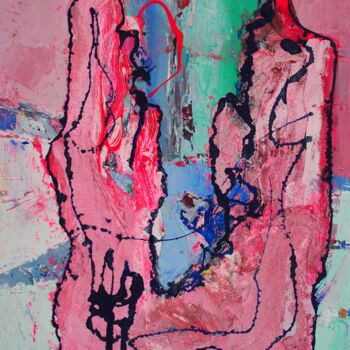 Pintura titulada "Forme rose" por Jean-Marc Chapelet (jeanmarchapelet), Obra de arte original, Oleo