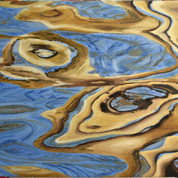 Peinture intitulée "Génie du lac 1" par Jean-Marc Dufer, Œuvre d'art originale, Huile Monté sur Châssis en bois